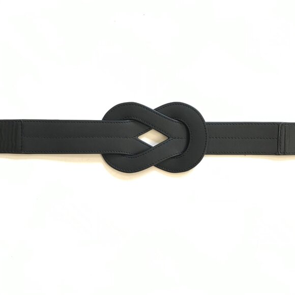 Zimmermann Interlocked Waist Belt Womens Small Medium Black Leather Interlocking - Picture 3 of 12